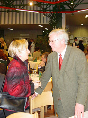 a prestigious guest: Arch-duke Markus von Habsburg, great grandson of the emperor Franz-Joseph, being greeted here by Christiane Keller