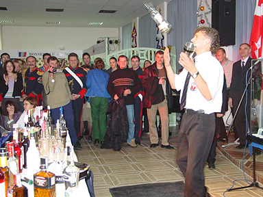 World champion bartender during his show