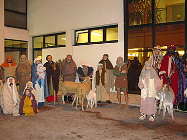 The characters from the Barbara living nativity scene. Really life-like