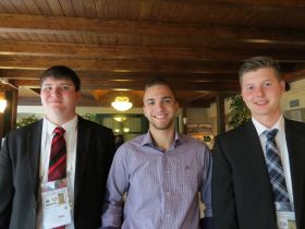 Hoffmann Florian aged 18, from the Retz school, Motal Mathias aged 19 also from Retz, and Daoudi David from the Sankt Johann in Tyrol school (Austria)