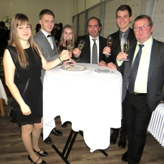 The team of Bad Ischl enjoying a glass of crémant (sparkling wine)!