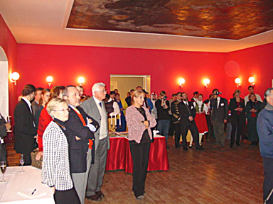 In the Reception Hall of the Town Hall – the participants listen to the remarks of the Mayor 