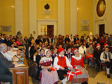 Gilles Honegger (front left) was bowled over by this 12th Christmas in Europe. Gilles Honegger (front left) was bowled over by this 12th Christmas in Europe.