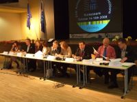 The Presidium table, with, from left to right: Annie Collinet, Bogusława Pienkowska, Anna Paula Pais, Louis Robert, Nadine Schintgen, Alfonso Benvenuto, John Rees Smith, Neeme Rand 