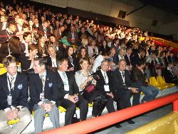 View of the audience with some VIPs on the front row