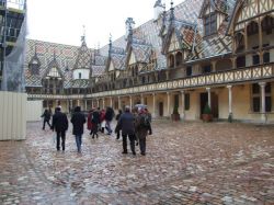 The great courtyard at the Hospices de Beaune