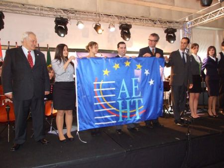 The AEHT flag slips gently from Ponta Delgada to Rhodes!