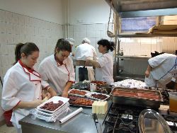 The preparations are well under way in the kitchens of the Giorgio Perlasca School
