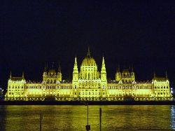 The parliament building at night, seen from the banks on the Buda side – simply magical