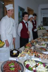 The amazing buffet which had been prepared for us at the Dubrovnik Hotel School